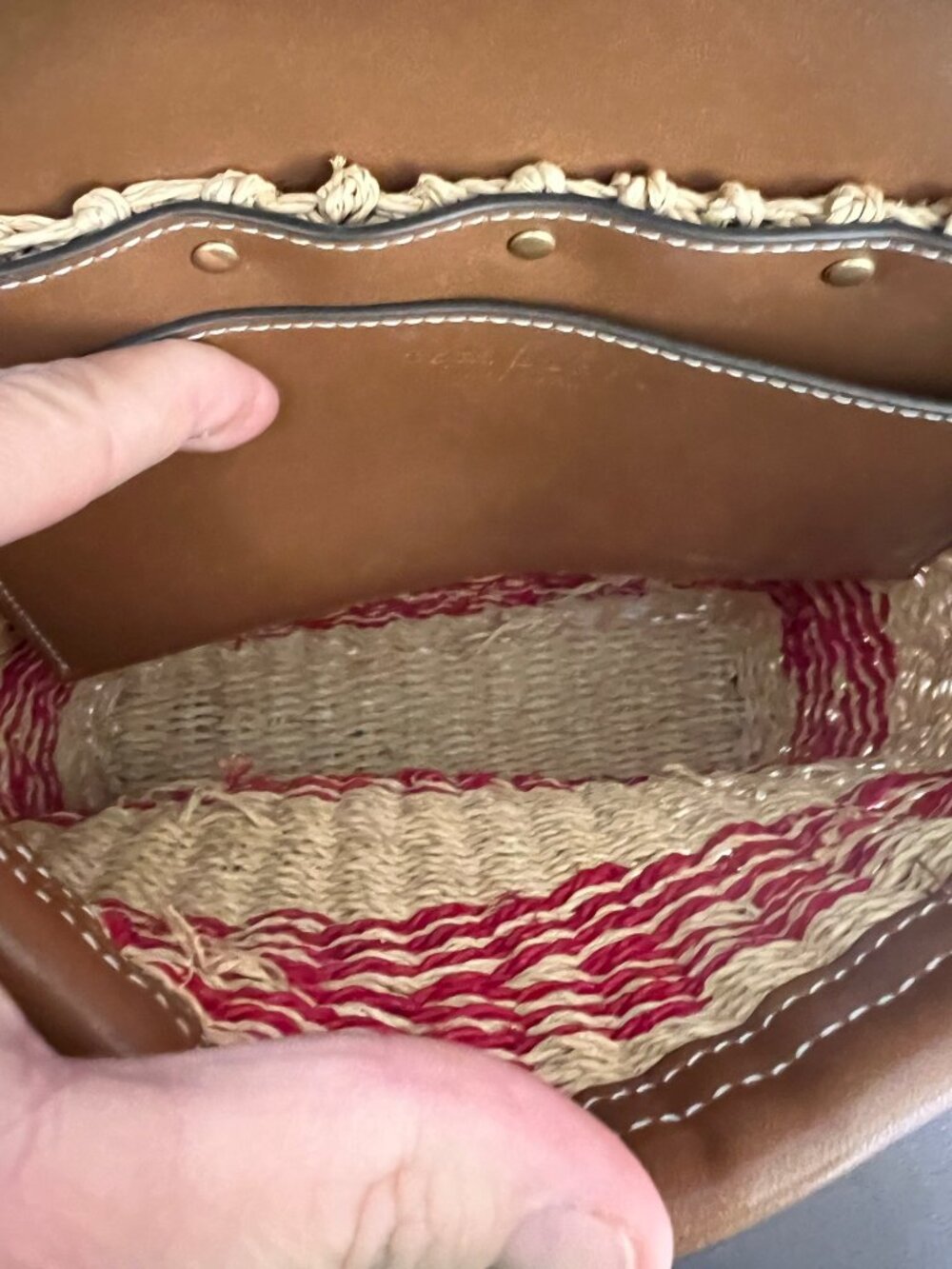 AUTHENTIC TORY BURCH RED STRIPED MILLER SHOULDER BAG/CROSSBODY - Picture 9 of 13